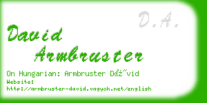 david armbruster business card